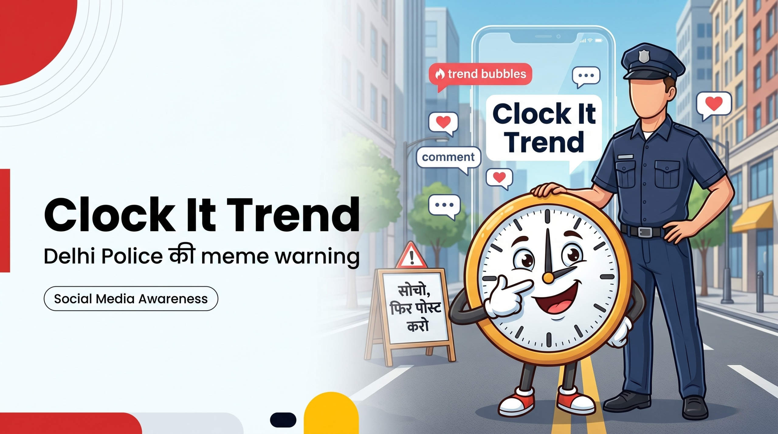 Clock It Trend Delhi Police meme warning social media awareness